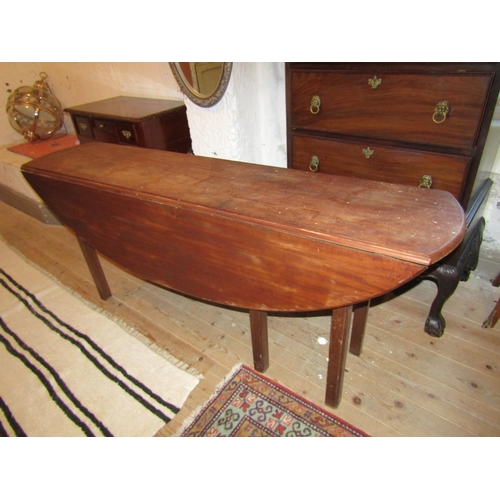 716 - Antique Irish Mahogany Drop Leaf Hunt Table 6ft Long Approximately