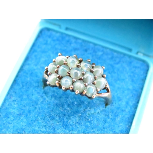 72 - 9 Carat Cluster Set Gemstone Ladies Ring Size N and a Half