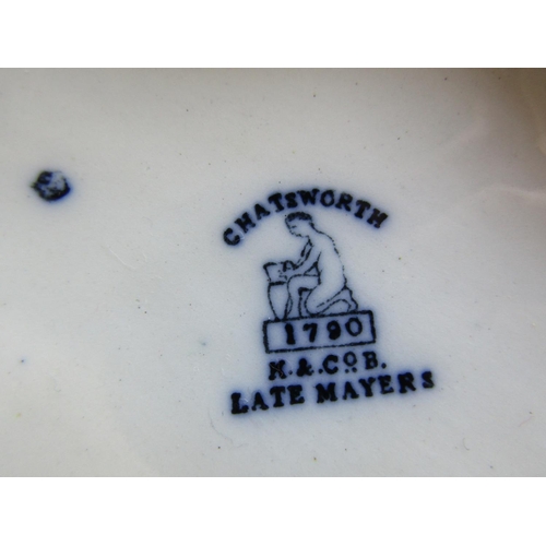 737 - Chatsworth Pattern Blue and White Tureens with Dinner Plates and Tureen Spoon Quantity As Photograph... 