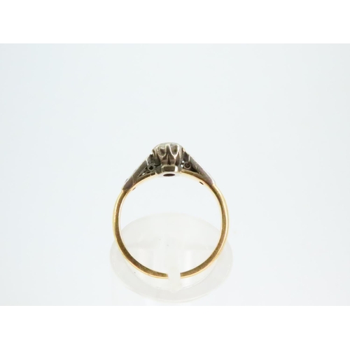 80 - Diamond Solitaire Ring Mounted on 18 Carat Gold Band Set in Platinum with Further Diamond Set Should... 