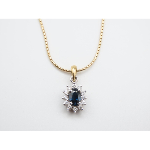 81 - Sapphire and Diamond Ladies Pendant Necklace Mounted on 18 Carat Yellow Gold Further Set on 18 Carat... 