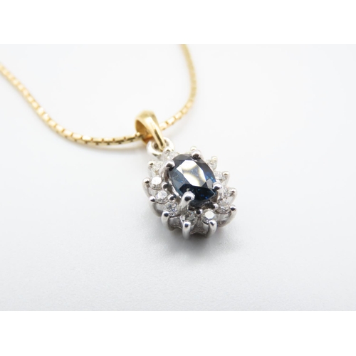 81 - Sapphire and Diamond Ladies Pendant Necklace Mounted on 18 Carat Yellow Gold Further Set on 18 Carat... 