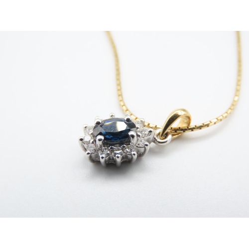 81 - Sapphire and Diamond Ladies Pendant Necklace Mounted on 18 Carat Yellow Gold Further Set on 18 Carat... 