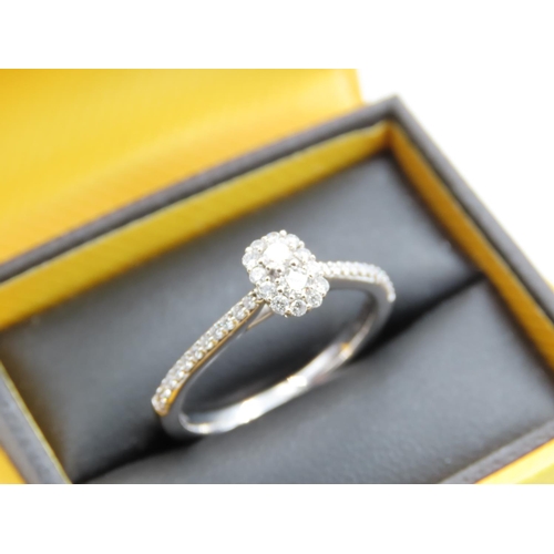 87 - Goldsmiths 18 Carat White Gold Diamond Set Ladies Ring Size N Attractively Detailed with Original Pr... 