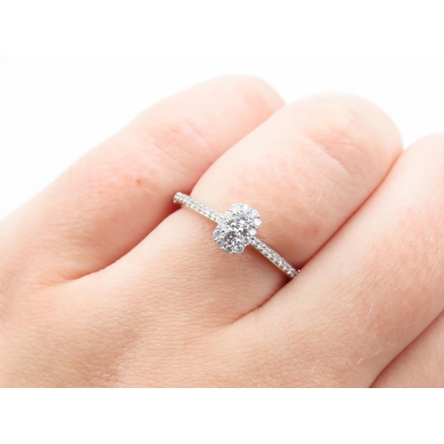 87 - Goldsmiths 18 Carat White Gold Diamond Set Ladies Ring Size N Attractively Detailed with Original Pr... 