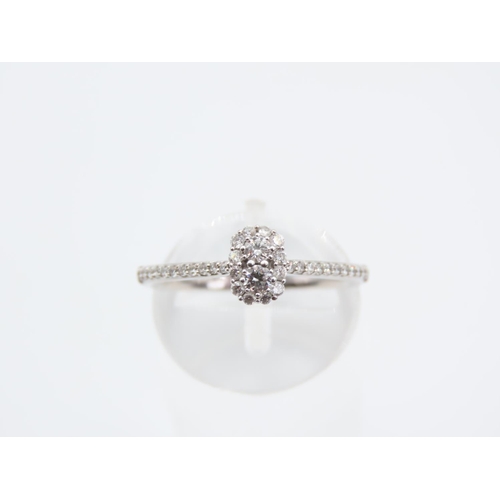 87 - Goldsmiths 18 Carat White Gold Diamond Set Ladies Ring Size N Attractively Detailed with Original Pr... 