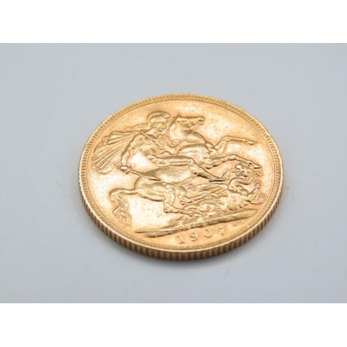 88 - Full Gold Sovereign Dated 1907