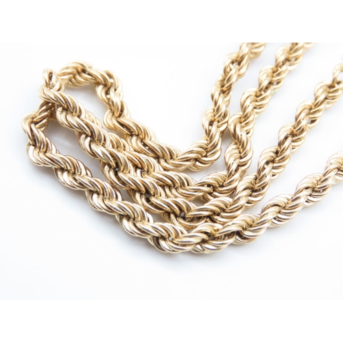 96 - 9 Carat Yellow Gold Ladies Rope Form Necklace 52cm Long