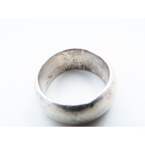 112 - Silver Ladies Band Ring Size R