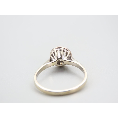 119 - Diamond Solitaire Ring with Further Halo Diamond Surround Mounted on 18 Carat White Gold Band Ring S... 