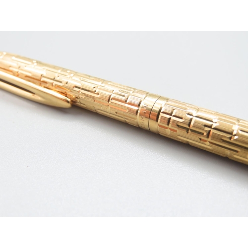 12 - Vintage Gold Plated Pen of Elegant Design 14cm High