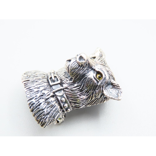 141 - Silver Canine Motif Ladies Broach 3cm High