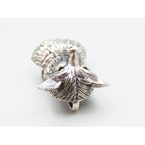 141 - Silver Canine Motif Ladies Broach 3cm High