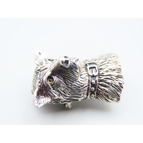 141 - Silver Canine Motif Ladies Broach 3cm High