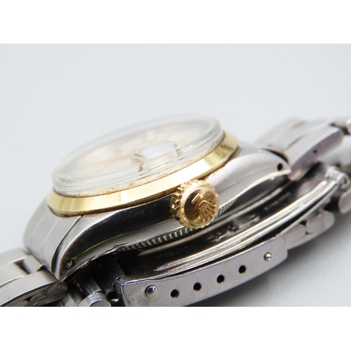 143 - Rolex Ladydate Oyster Perpetual Wristwatch Bimetal Bracelet Gold Bessel Working Order