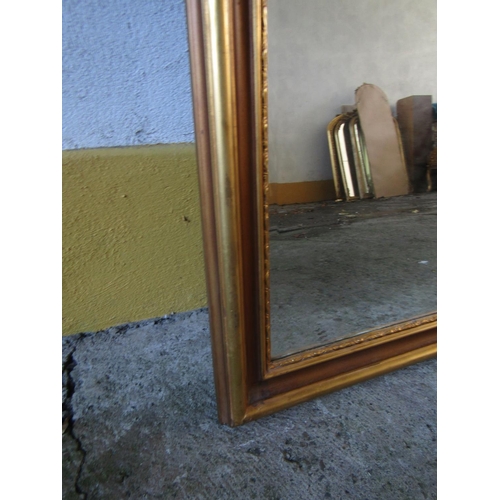 1455 - French Gilded Rectangular Form Wall Mirror Restrained Design Approximately 6ft High x 2ft 6 Inches W... 