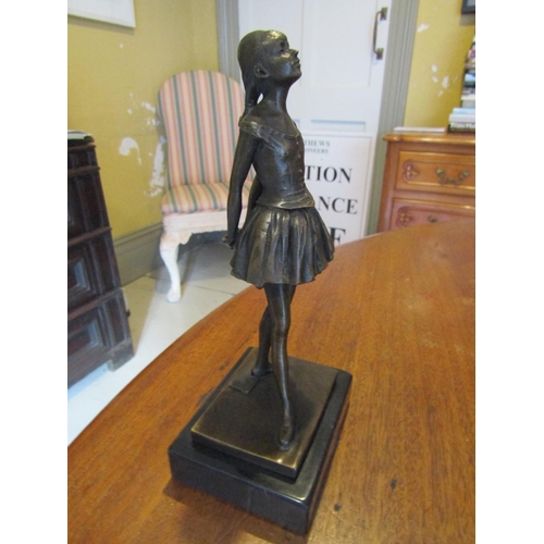 1469 - Bronze Sculpture Standing Ballerina Mounted on Rectangular Form Marble Base Signed Degas Approximate... 