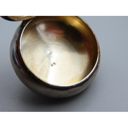 150 - Silver Pillbox Circular Form Incised Detailing to Cover Gilded Interior 4cm Diameter