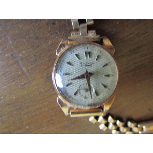 1718 - Ladies 9 Carat Yellow Gold Cased Wristwatch with Original 9 Carat Yellow Gold Bracelet Interlinking ... 