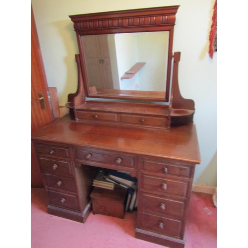 1719 - Antique Mahogany Dressing Table Chest 42 Inches Wide Approximately