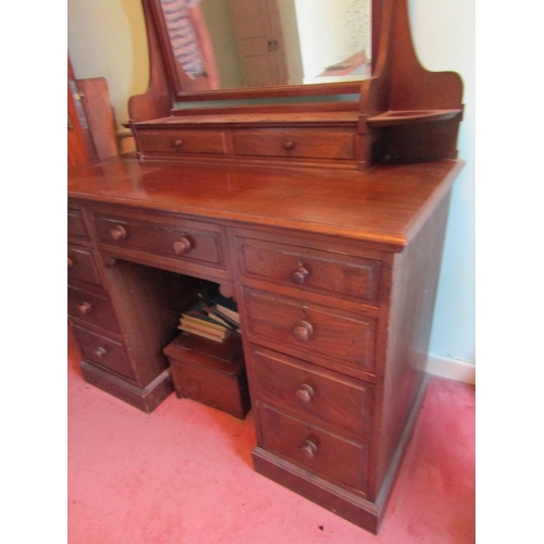 1719 - Antique Mahogany Dressing Table Chest 42 Inches Wide Approximately