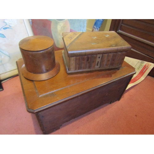 1723 - Mahogany Cased Box with Another and Circular Form Tobacco Jar Three Pieces in Lot