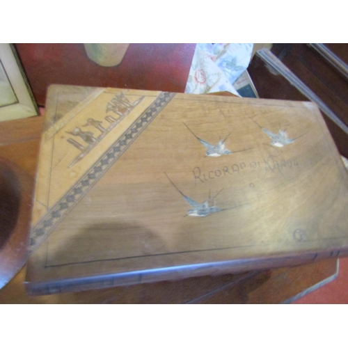 1723 - Mahogany Cased Box with Another and Circular Form Tobacco Jar Three Pieces in Lot