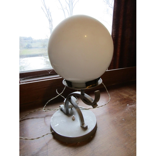 1725 - Vintage Globe Form Table Lamp Electrified Approximately 14 Inches High