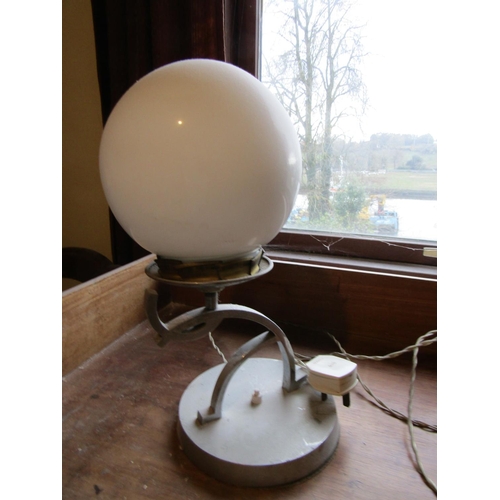 1725 - Vintage Globe Form Table Lamp Electrified Approximately 14 Inches High