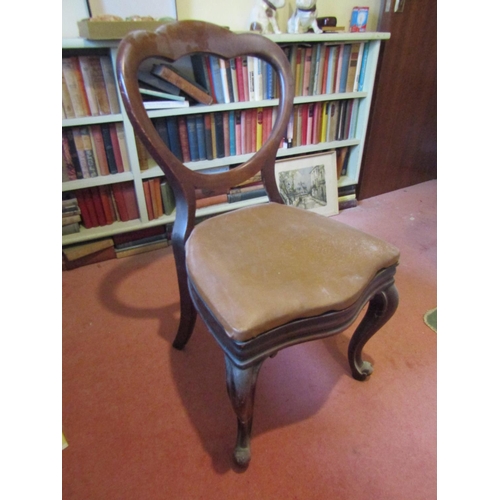 1728 - William IV Mahogany Framed Chair Leather Seat