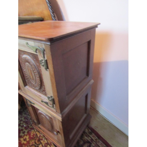 1730 - Mahogany Twin Door Bedside Locker with Po Approximately 11 Inches Wide x 28 Inches High