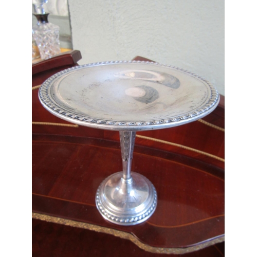 1746 - Silver Pedestal Tasa Attractively Detailed Approximately 8 Inches High x 7 Inches Wide