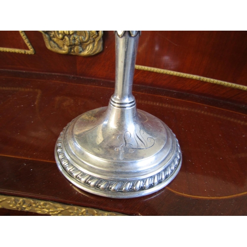 1746 - Silver Pedestal Tasa Attractively Detailed Approximately 8 Inches High x 7 Inches Wide