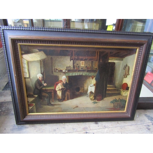 1750 - Thomas Webster Victorian School The Reading Lesson Oil on Board Approximately 20 Inches High x 30 In... 