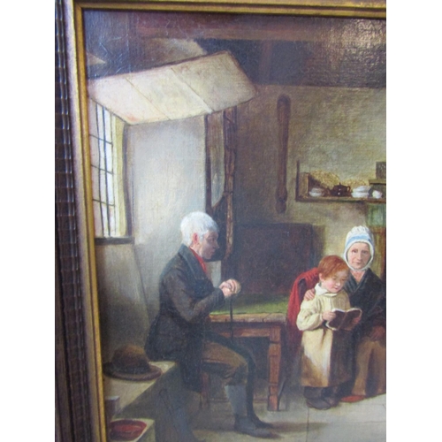 1750 - Thomas Webster Victorian School The Reading Lesson Oil on Board Approximately 20 Inches High x 30 In... 