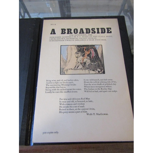 1763 - Jack B Yeats Hand Coloured Broadside Dated 1908 Contained within Leather Case Folder