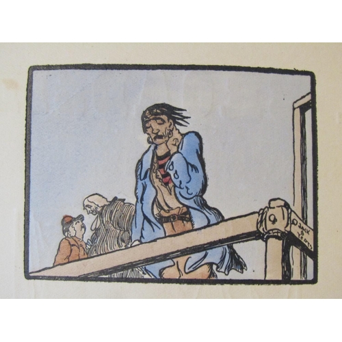 1763 - Jack B Yeats Hand Coloured Broadside Dated 1908 Contained within Leather Case Folder