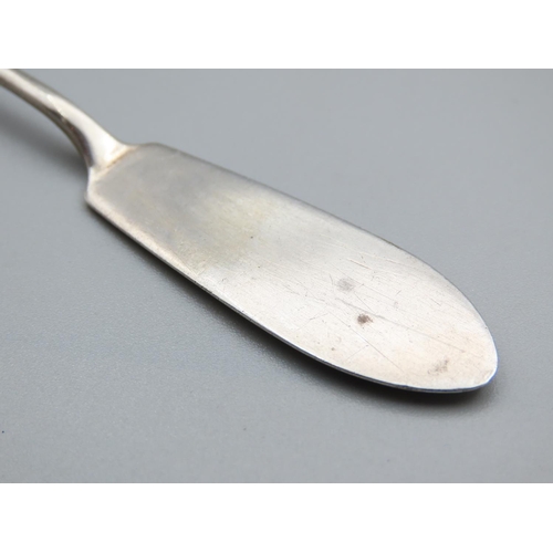 1777 - Silver Scroll Handle Fish Slice Server