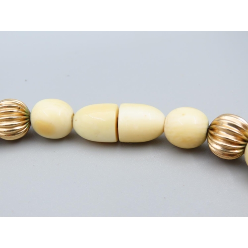 1780 - Two Carved Bead Necklaces with Possible Gold Spacers to One Graduated Form