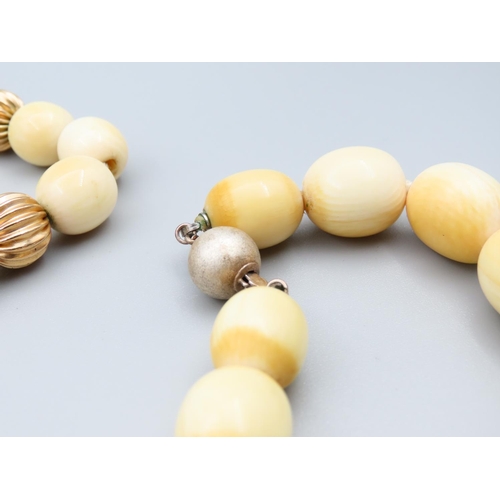 1780 - Two Carved Bead Necklaces with Possible Gold Spacers to One Graduated Form