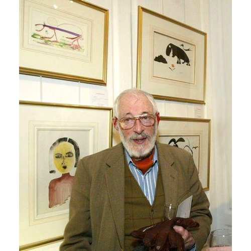 1790 - Robert Ballagh Portrait of JP Donleavy Fine Art Lithograph Signed by Both Artist and Sitter Approxim... 