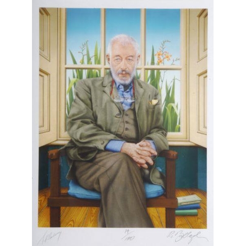 1790 - Robert Ballagh Portrait of JP Donleavy Fine Art Lithograph Signed by Both Artist and Sitter Approxim... 