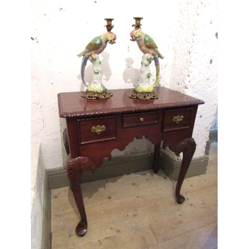 1797 - Mahogany Chippendale Lowboy with Pierced Brass Handles Approximately 30 Inches Wide x 29 Inches High