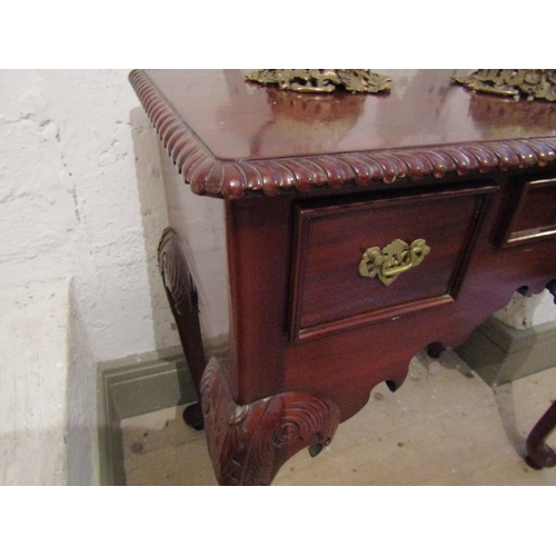 1797 - Mahogany Chippendale Lowboy with Pierced Brass Handles Approximately 30 Inches Wide x 29 Inches High