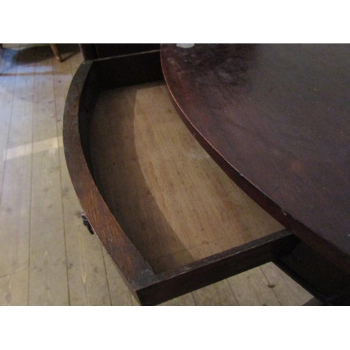 1799 - George III Mahogany Demi Lune Side Table Single Drawer Approximately 42 Inches Wide