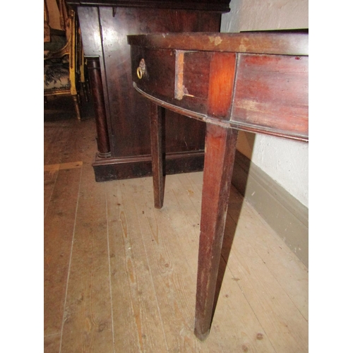 1799 - George III Mahogany Demi Lune Side Table Single Drawer Approximately 42 Inches Wide