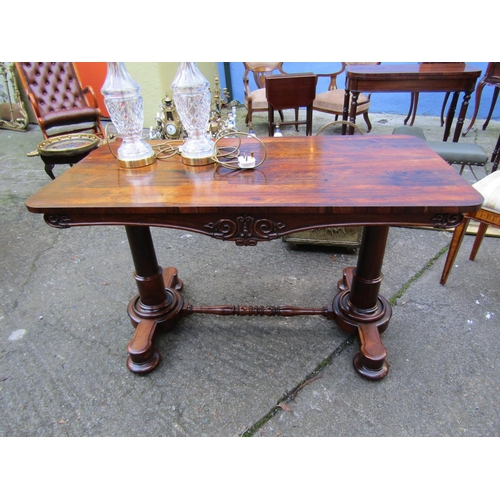 1808 - William IV Figured Rosewood Library Table Approximately 4ft 6 Inches Wide