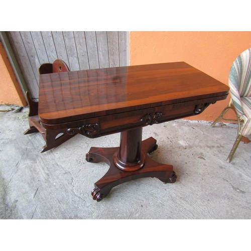 1809 - William IV Rosewood Fold Over Card Table Approximately 34 Inches Wide x 31 Inches High