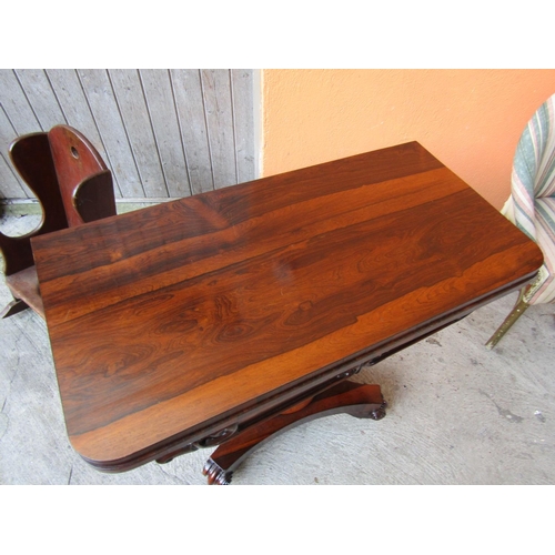 1809 - William IV Rosewood Fold Over Card Table Approximately 34 Inches Wide x 31 Inches High