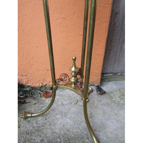 1811 - Victorian Brass and Copper Stand with Original Jardiniere Contained within Approximately 38 Inches H... 